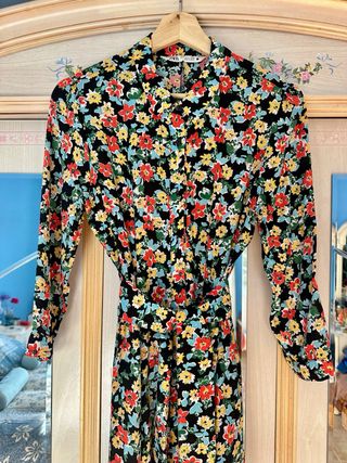 Vestido largo camisero estampado floral