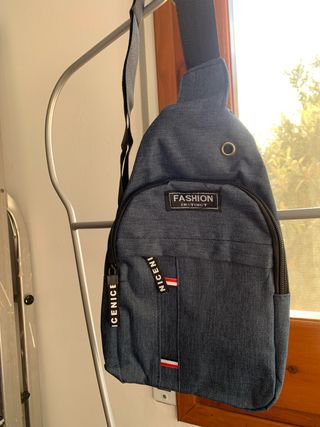 Zaino a tracolla uomo blu/grigio