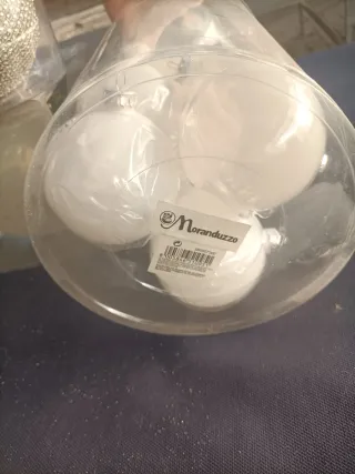 Set 18 Sfere Bianche Vetro