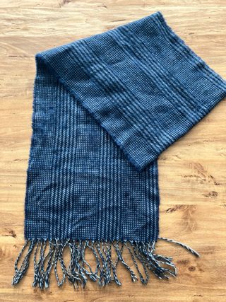 Sciarpa a quadri blu e grigio