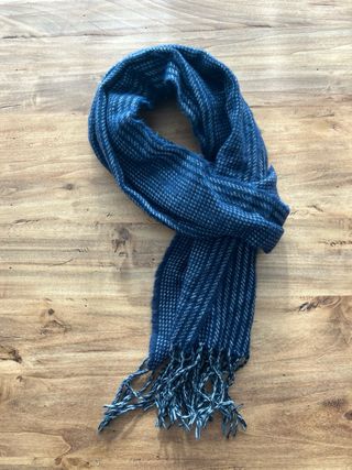 Sciarpa a quadri blu e grigio