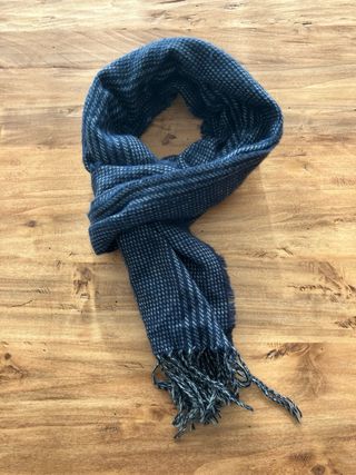 Sciarpa a quadri blu e grigio