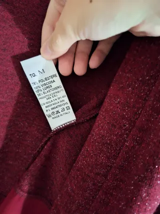 Set/completo maglia + giacca rossa lurex brillante