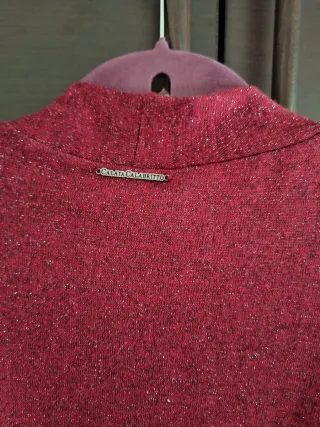 Set/completo maglia + giacca rossa lurex brillante