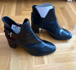 Botines Zara T36 Negro Tacón