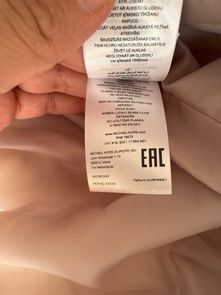 Anorak Michael Kors Beige con Cinturón