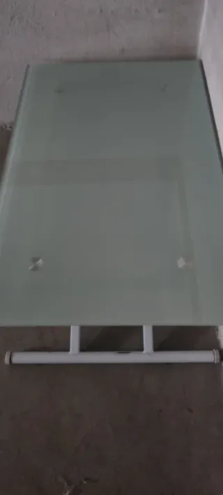 Mesa elevable cristal y metal hidraulica