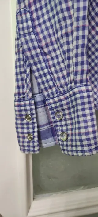 Camisa cuadros mujer azul y blanco