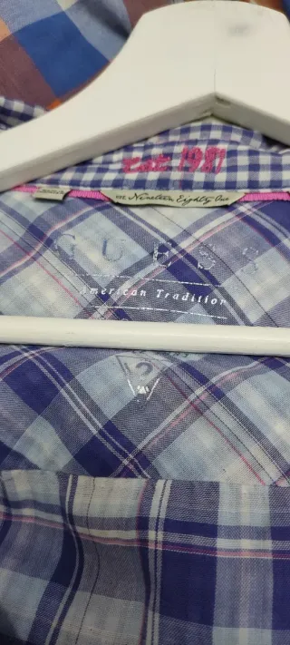 Camisa cuadros mujer azul y blanco