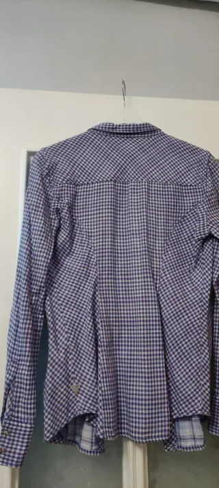 Camisa cuadros mujer azul y blanco