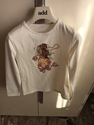 Maglietta bianca con stampa bambina
