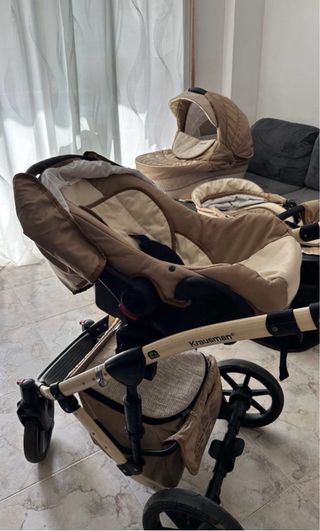 Carrito Bebé Krausman Poema Beige 3 en 1