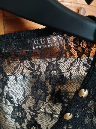 Blusa Guess Mujer Talla S Animal Print Encaje