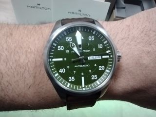 Hamilton Kakhi aviation pilot 42mm