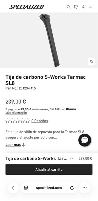 Tija S-Works Tarmac SL8 Carbono Offset 15