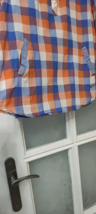 Camisa cuadros mujer abierta hasta el pecho