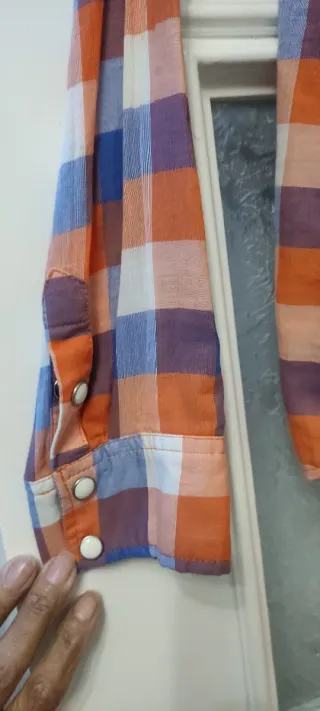 Camisa cuadros mujer abierta hasta el pecho