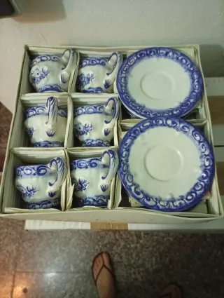 Juego de 6 tazas de café de porcelana