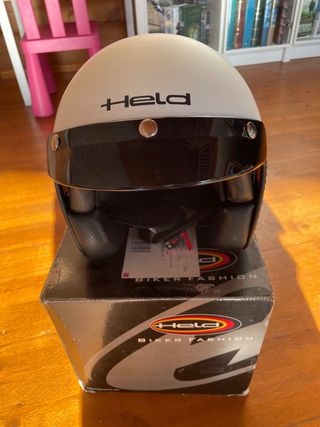 Casco Moto Jet marca Held Blanco Talla XS