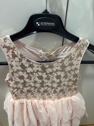 Vestido Fiesta H&M Dorado y Rosa 5-6 años