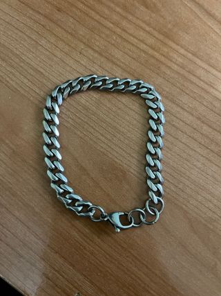 Pulsera de eslabones plateada para hombre