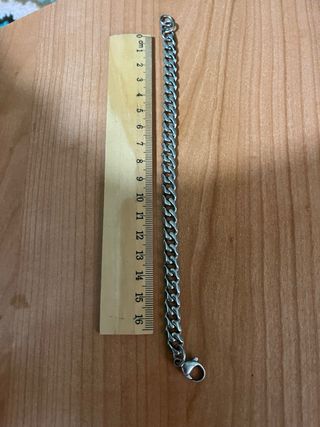 Pulsera de eslabones plateada para hombre