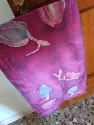 Fular seda pintado a mano
