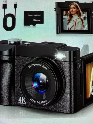 Cámara Digital 4K 16X Zoom + Tarjeta 32GB