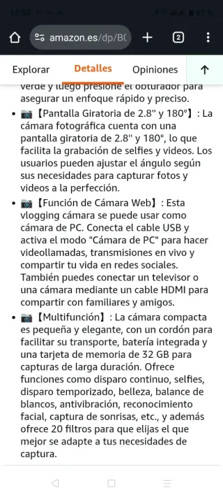 Cámara Digital 4K 16X Zoom + Tarjeta 32GB