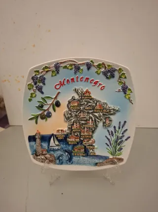 Plato decorativo mapa Montenegro