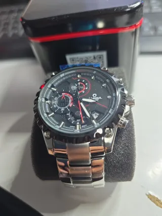 Reloj deportivo CASIMA negro y plateado