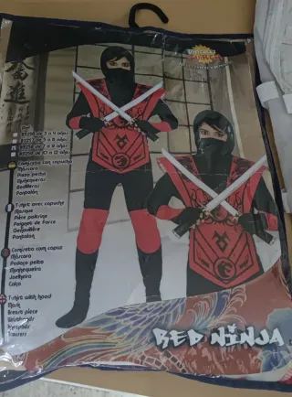 Disfraz Ninja Rojo Talla 7-9 años