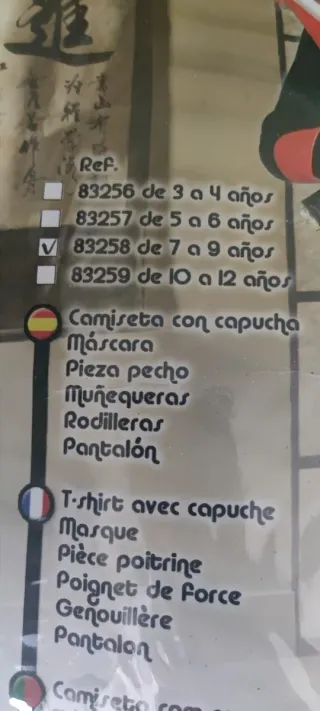 Disfraz Ninja Rojo Talla 7-9 años