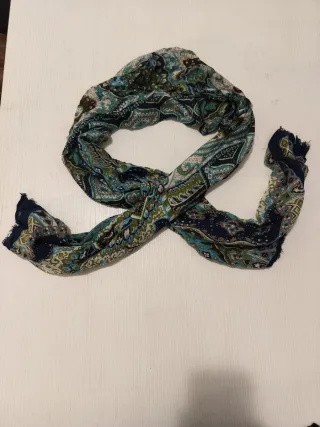 Sciarpa donna fantasia blu e verde