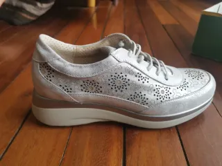 Zapatillas Pitillos Mujer Plateadas Talla 39