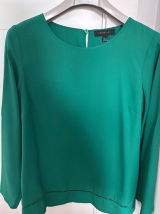 Camisa Cortefiel verde mujer talla M