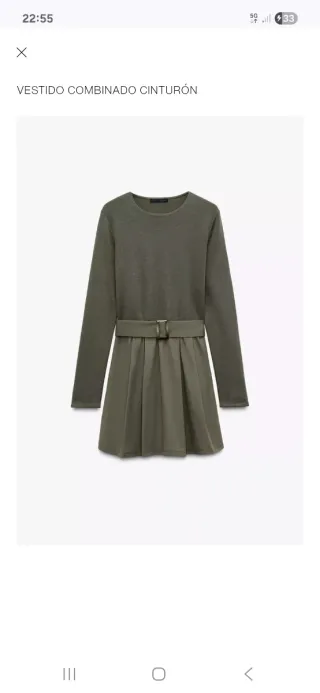 Vestido combinado con cinturón nuevo estrenar