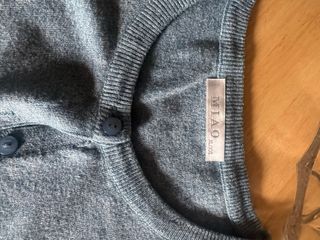 Cárdigan azul cuello redondo