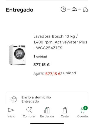 Lavadora Bosch Serie 6 10kg 1400rpm