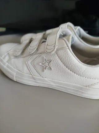 Bambas Converse Piel Velcro Blancas talla 34