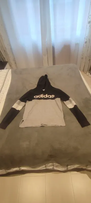 Sudadera Adidas Negra y Gris