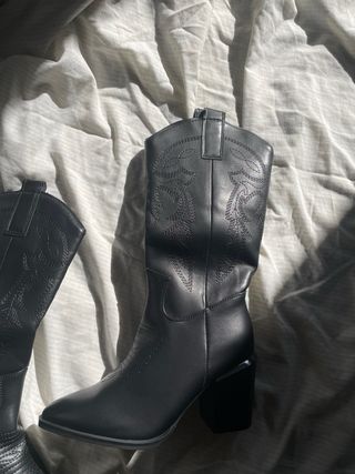 Botas Texanas Salto Bloco Preto