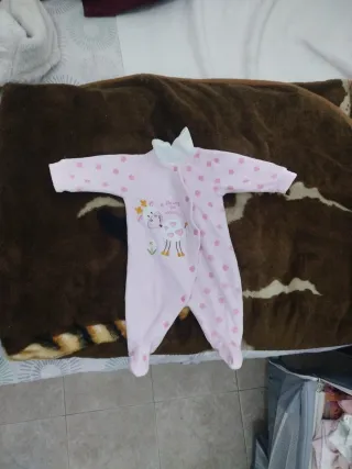 Mono bebé peluche blanco y pijamas 0-3 meses