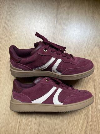 Zapatillas Stradivarius granates talla 36 de piel