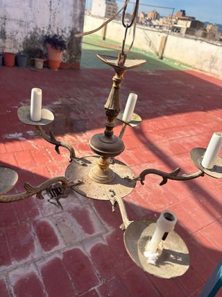 Lámpara Candelabro Metal Dorado