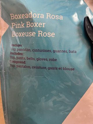 Disfraz Boxeadora Rosa Talla M