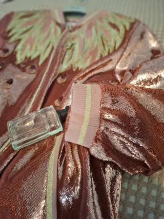 Chaqueta bomber lentejuelas rosa y oro