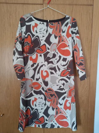 Vestido estampado floral manga larga