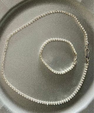 Conjunto Collar y Pulsera Plateados