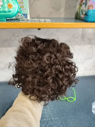 Peluca castaña y gafas verdes